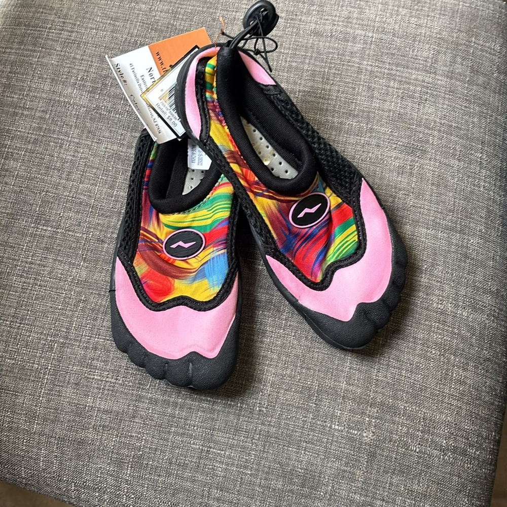Colorful Water Shoes with Pink and Black Accents